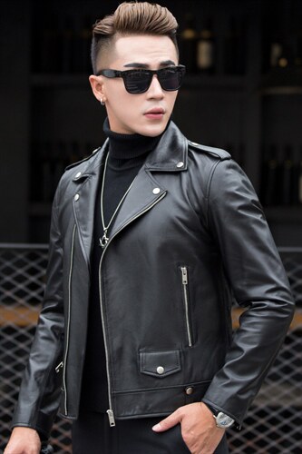 BL-DK7132海宁皮衣男绵羊皮夹克外套韩版修身商务男装P750，男装皮衣，电商B360