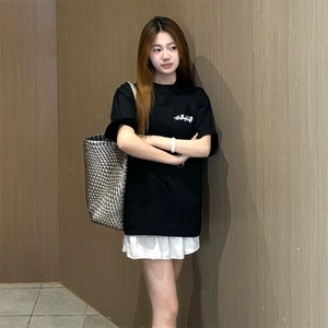 万针全刺绣工艺抖音得物高品质260克重磅纯棉双纱美式高街短袖T恤图片