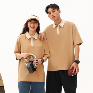 40支双纱珠地240克8色S-3XL65%棉35聚酯纤维男女款T恤衬衫