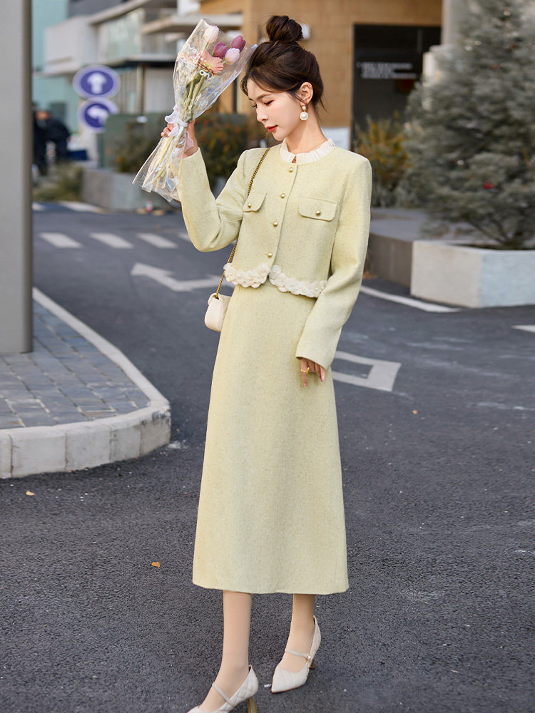 法式名媛小香风连衣裙套装女2025春秋装新款轻熟直筒半身裙两件套,女装套装/套裙,依如秀(原杭风阁)