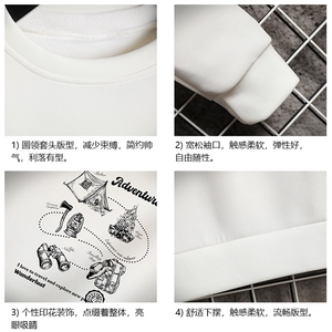T4336-P25 加绒款-P35 简约帅气百搭长袖t恤男大码胖子卫衣 网格图片