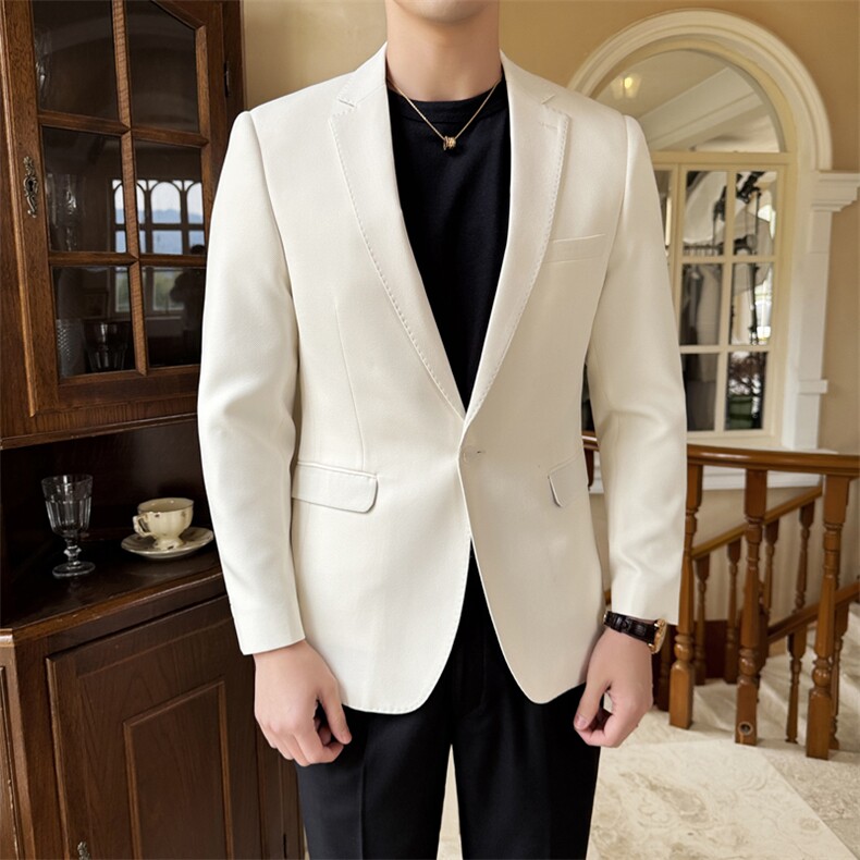 26做货-半里布男士休闲西装修身韩版西服外套上衣DX6943P175,男装西服套装,电商D216