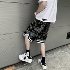 703-DK266-P35夏季腰果花休闲大码短裤M-5XL，男装牛仔裤，星座703