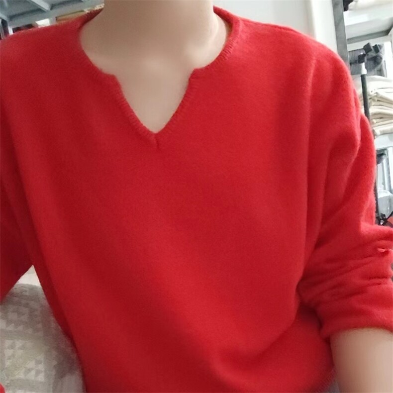 毛衣女新款2024秋冬套头短款宽松慵懒针织上衣，女装羊毛衫，旭驰羊绒