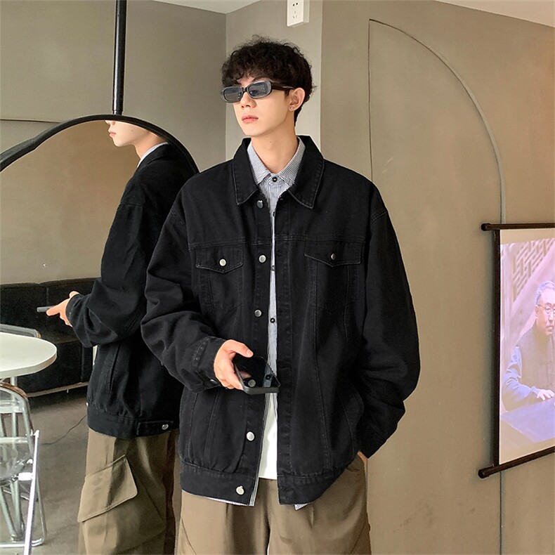 春季新款水洗牛仔外套复古百搭港风基础夹克男Q2481-TP6088,男装工装外套,电商A102