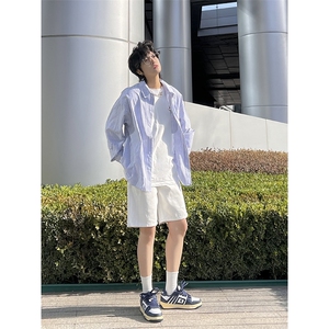 特批P38无差价潮牌ins百搭直筒五分牛仔裤夏季街头男女短裤K006图片