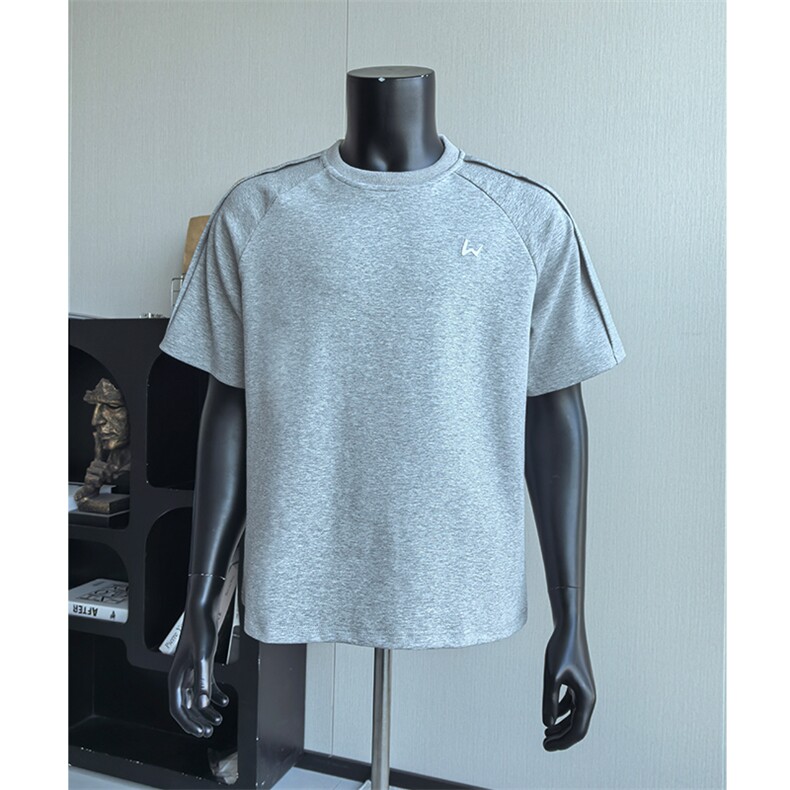 解构正肩短袖男款设计感高级品质刺绣大码T恤25XT77318特批30，男装T恤，电商A042