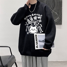 半高领毛衣男大码胖子针织衫毛线衣M18421-P45加绒款-P65，男装针织衫/毛衣，电商A040