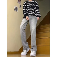 灰色加绒弹力牛仔裤男款2025新款美式高街裤子Z742RP44，男装牛仔裤，星座1112-1