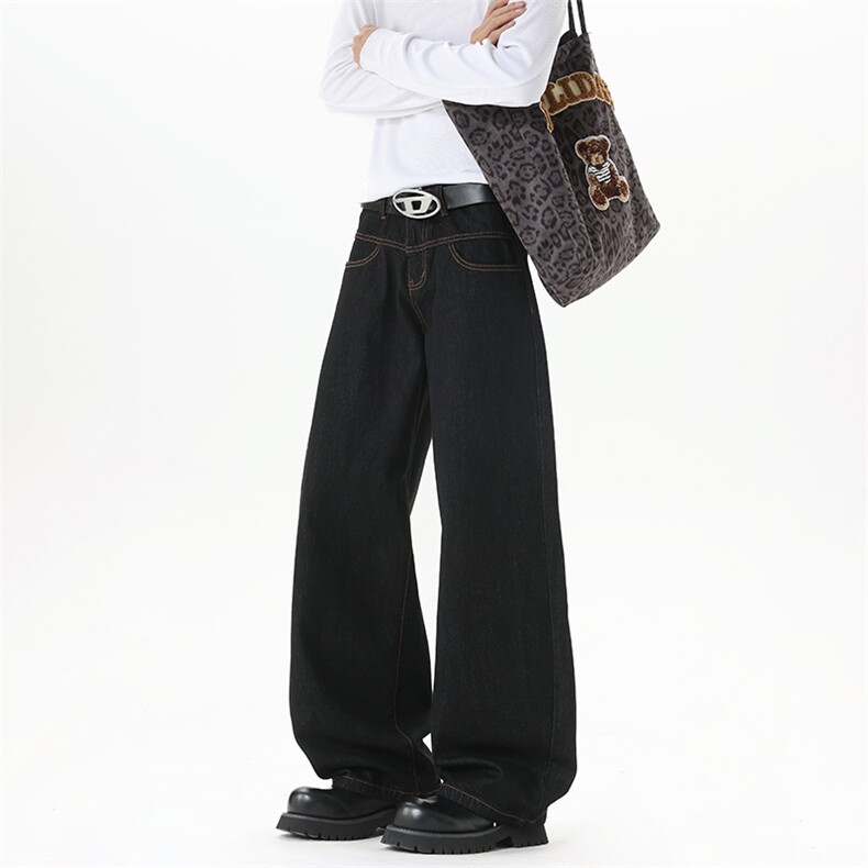 【现货】XZ1218BK3159特价P38美式复古阔腿弯刀牛仔裤,男装牛仔裤,星座1218（原611-3）