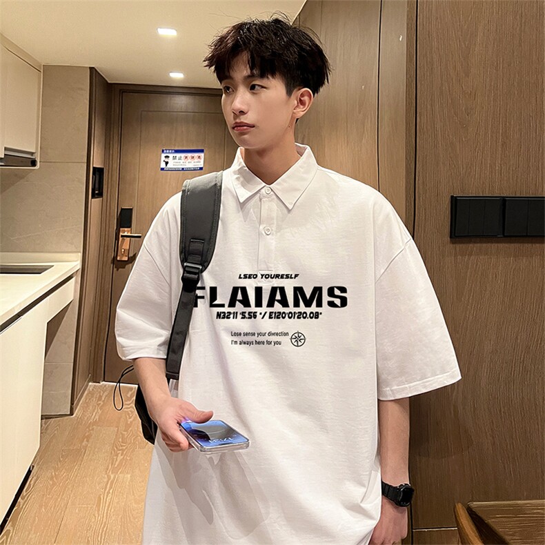 可设48小时支持抖音得物来样二开网眼透气翻领t恤美式短袖POLO衫,男装T恤,电商A486-1