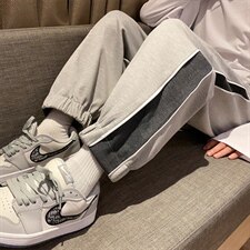 B341P45韩版束脚裤宽松拉链运动休闲裤百搭九分裤子，男装休闲裤，电商A417A