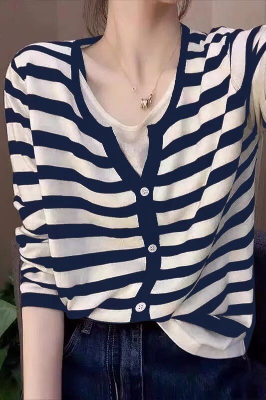 春秋新款轻薄精纺细羊毛开衫女假两件圆领超薄防晒针织衫外搭上衣，女装T恤，佑昭祥羊绒