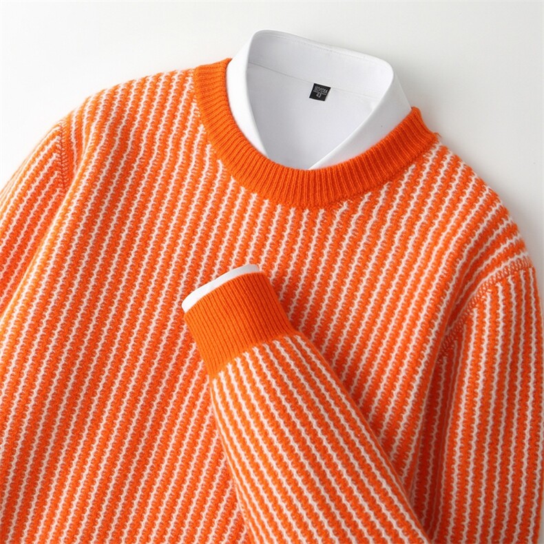 2025年秋季长袖套头提花千鸟格时尚百搭通勤休闲，男装羊毛衫，雪贝坊二店