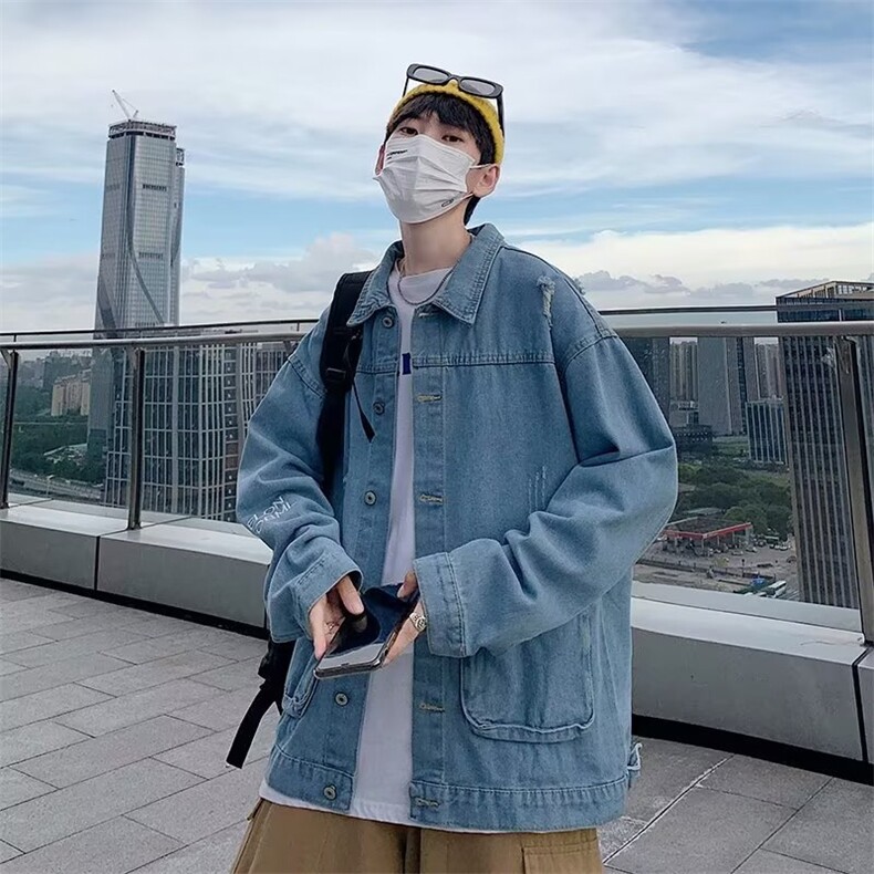牛仔夹克男大码牛仔外套男茄克X135-P60,男装夹克,星座1109-3