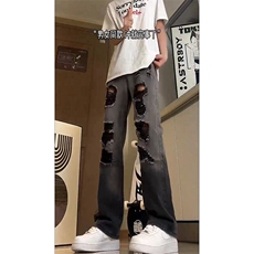 美式ins高街小众hiphop夏季破洞牛仔裤货号K729P60，男装牛仔裤，电商A063