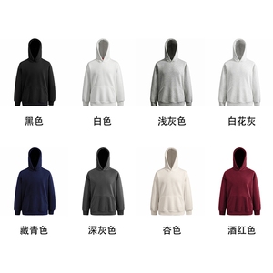 抖音得物二开 26春装美式高街短款廓形连帽卫衣男女外套LM01图片