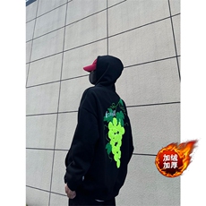 有货葡萄网球毛巾绣连帽加绒华棉卫衣男女A1051-常规P48加绒P58，男装卫衣，星座1505