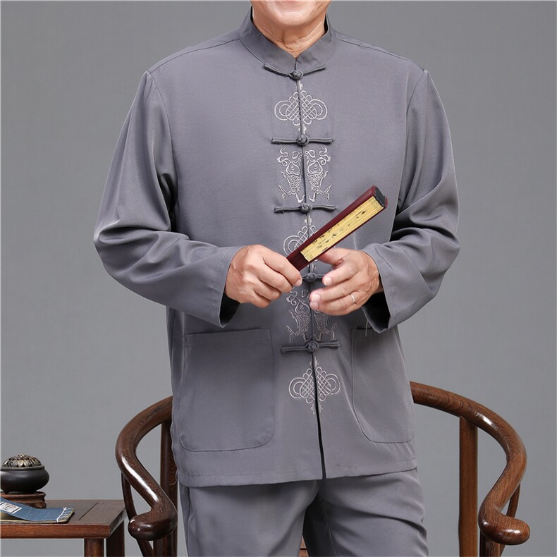 2022唐装男中老年太极服春秋风节日过寿汉服套装YD2112A-P125，男装民族服装，星座1105-3