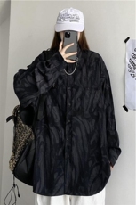 B2015-P53春秋炸街扎染衬衣雪纺百搭宽松个性男女INS潮，男装衬衫，星座1608