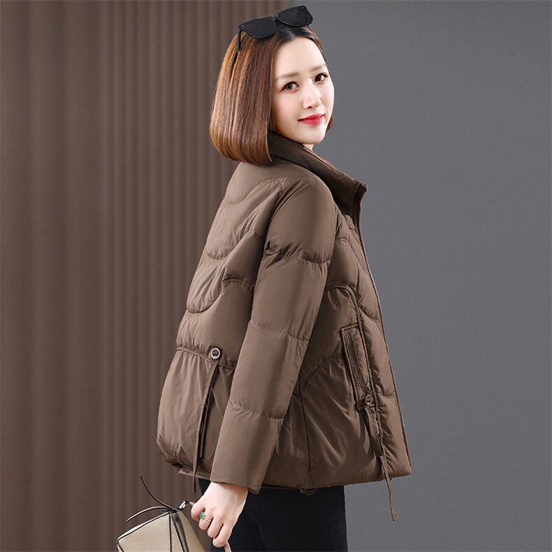 冬季新款2024年羽绒服女加厚短款防风经典立领白鸭绒,女装羽绒服,涵誉