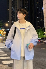 港风上衣渐变夹克宽松落肩拼色冲锋衣外套JK833P80，男装夹克，星座1204-3