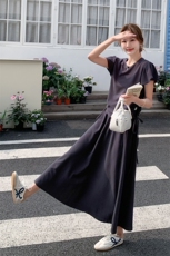 减龄针织薄款短袖T恤半身裙套装女夏2025新款又酷又飒超火两件套，女装套装/套裙，2C316
