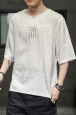夏季风衬衫T恤潮提花时尚潮流T112-P55，男装T恤，电商A227