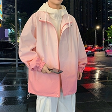 港风上衣渐变夹克宽松落肩拼色冲锋衣外套JK833P80，男装夹克，星座1204-3