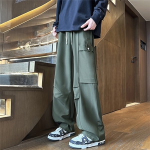 YK130 P32 控59 品质保障！秋装垂坠感打褶工装大口袋潮男休闲裤图片