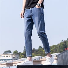 特批P50无差价新款男士工艺修身小脚牛仔裤弹力百搭休闲九分K386，男装牛仔裤，星座1006-1