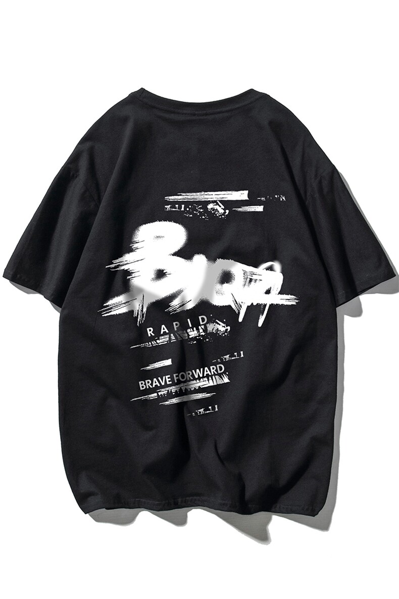 T恤潮流圆领男港风印花2023新款白底平铺时尚DS-B299-ZY1211P25,男装T恤,电商A061-1