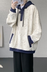 WY10158-特P55控98新款连帽撞色解构拼接大码男宽松情侣卫衣，男装卫衣，电商A059