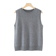 时尚百搭秋季新款无袖圆领背心女式针织衫，女装背心吊带，旭友羊绒