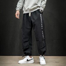 2021秋季新日系大码男工装直筒印花束脚宽松九分休闲裤K2025-P45，男装休闲裤，电商A001