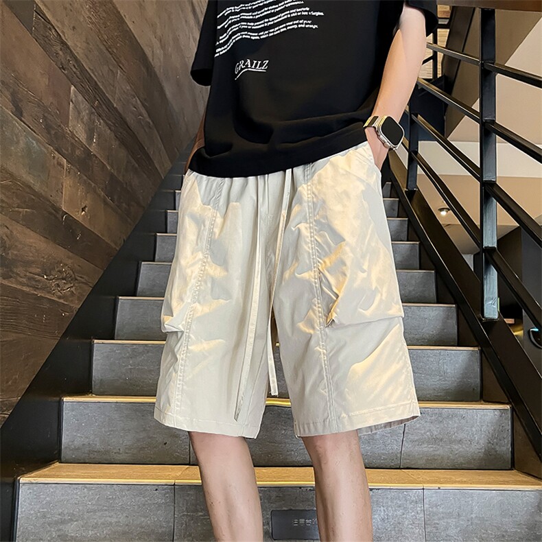 供视频~双层大口袋工装短裤防水面料A454特P35控55,男装牛仔裤,电商A309