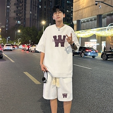 套装！华夫格套装短袖T恤短裤男TZ237-特P38，男装牛仔裤，电商B367