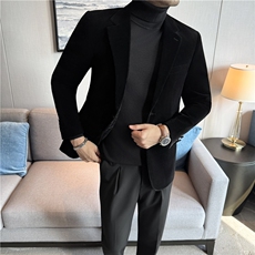 秋冬厚款金丝绒面料结婚西服上衣高级感礼服西装外套DX946-P158，男装西服套装，电商A213