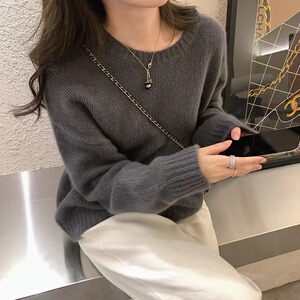 加厚高领毛衣女套头内搭秋冬季洋气外穿软糯慵懒风宽松针织衫上衣图片