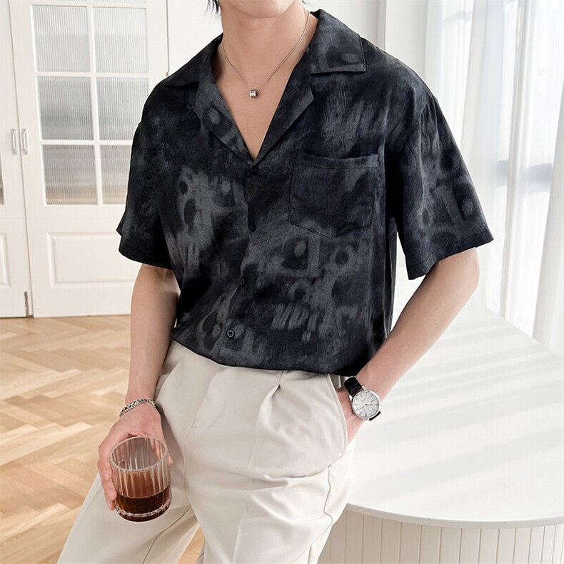 B353CS369P55M-3XL聚酯纤维100夏季新款2025冰丝衬衫直播款2,男装衬衫,电商B353