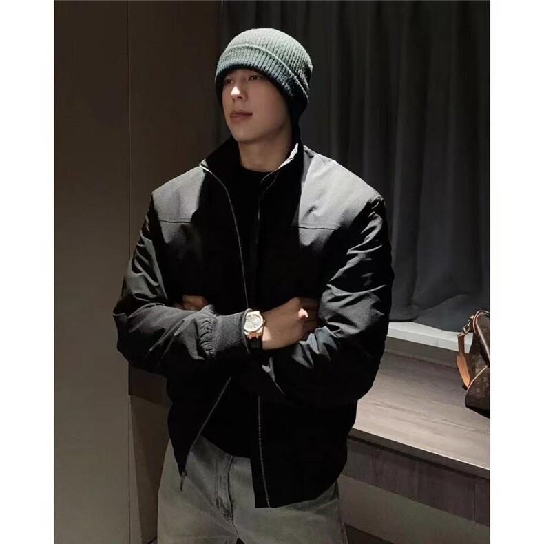 冬款男立领棉衣褶皱保暖加绒加厚宽松棉服外套MY891P70,男装棉衣,星座1013-1