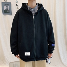 KS21062-P38加绒-P43连帽开衫卫衣男运动外套大码班服，男装卫衣，电商A040
