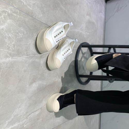 欧货厚底松糕带气眼帆布鞋，其它，她他麦