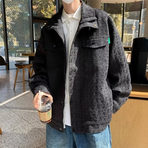 小香风牛仔外套男款春秋季韩系宽松工装夹克大码男装褂子 W9290图片