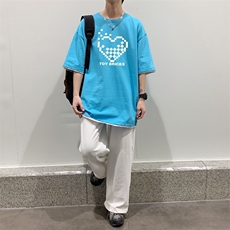 T3587P25已爆22夏新款港风抖音供货短袖全棉印花大码T恤，男装T恤，星座510A-1