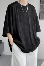 8XL-M特大码夏季短袖冰丝皱感透气T恤男潮垂感宽松半袖DX305P45，男装T恤，电商D206-1