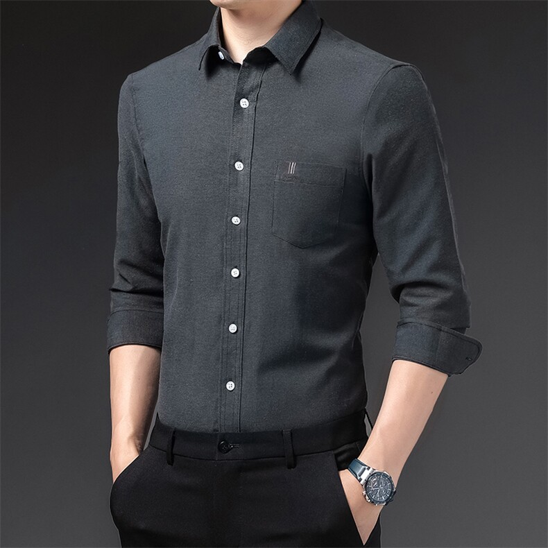 DN8926男式服装秋新款衬衫男长袖翻领休闲四季可穿衬衣P53,男装衬衫,电商B360
