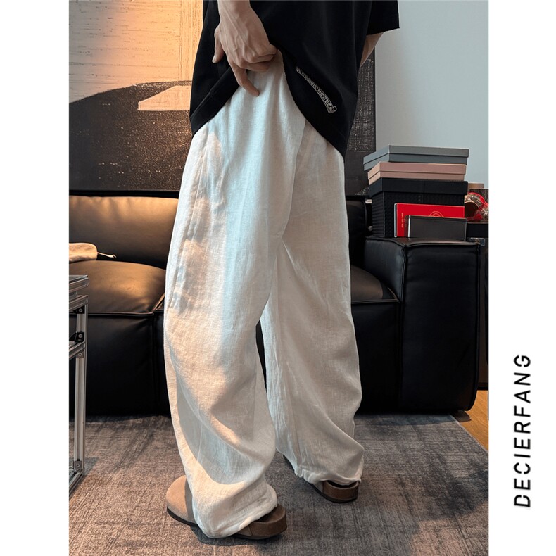 【网图慎用】老钱风麻裤CK048-特P48现货,男装休闲裤,电商A466