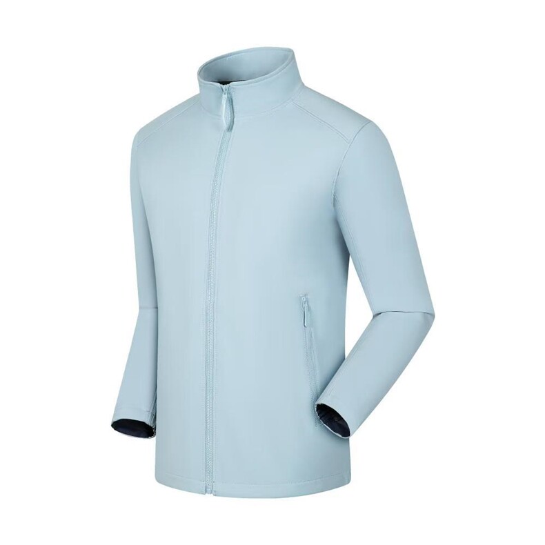 时尚百搭秋冬纯色软壳立领防风冲锋衣男女同款轻薄保暖外套，女装短外套，玖雅羊绒