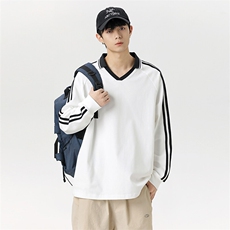 2025美式复古撞色拼接纹提花翻领冰丝速干球服TC3212-P35，男装T恤，星座717